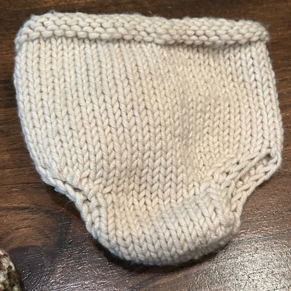Crochet Knit Baby Bundle Deer Set Diaper‎ Covers Beanie Cookie Monster Homemade